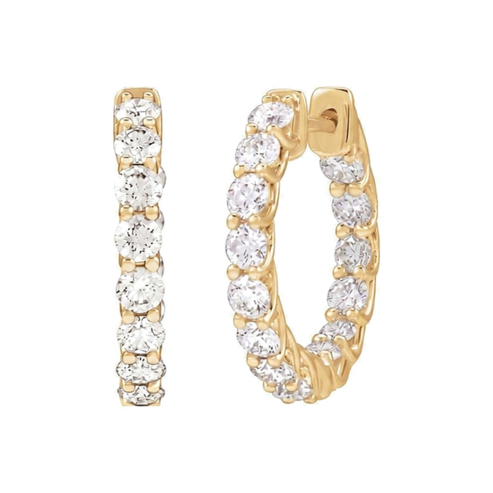 14K 2 1/5 CTW Diamond Inside-Outside Hoops-Embark Fine Jewelry