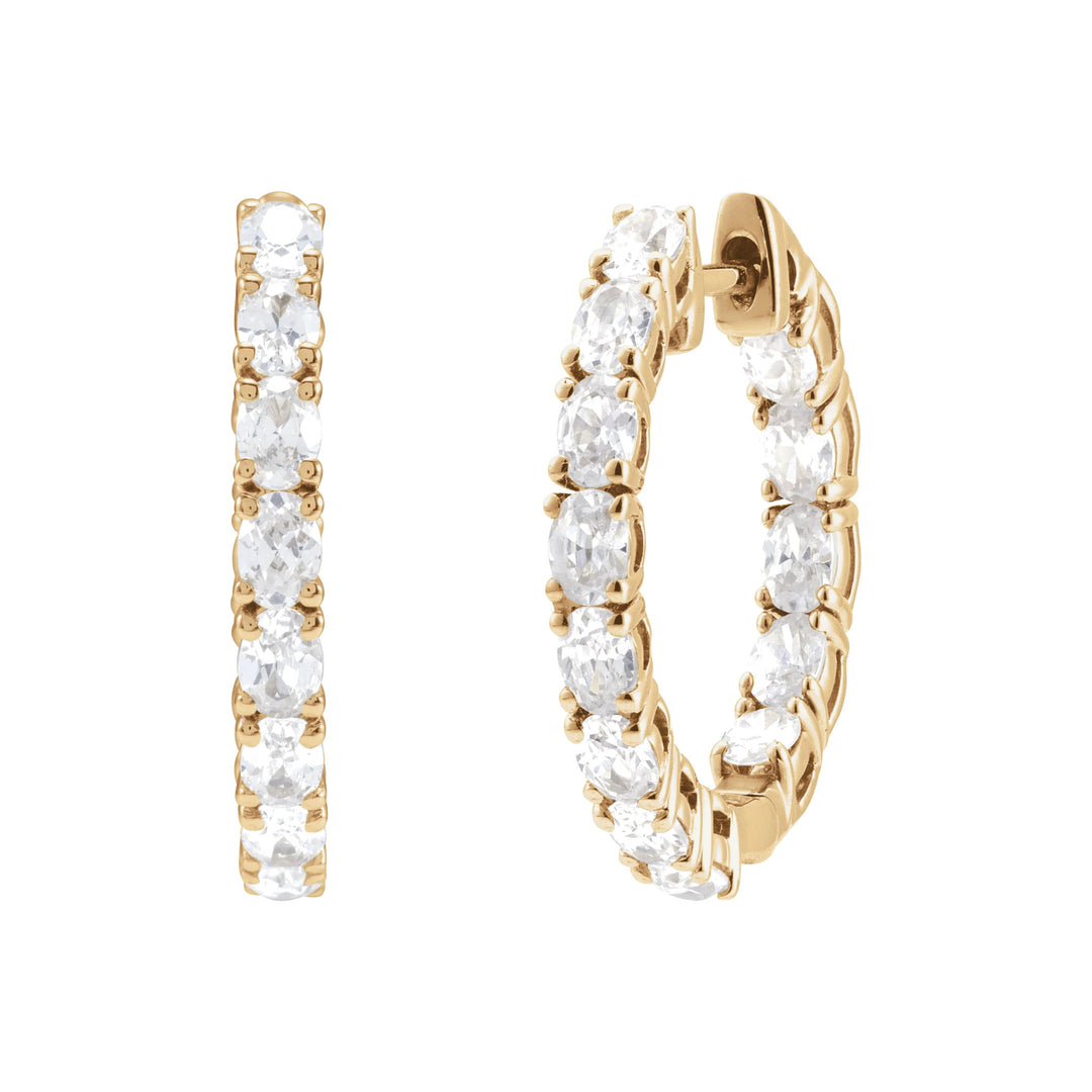 14K 2 5/8 CTW Oval Diamond Inside-Outside Hoops-Embark Fine Jewelry