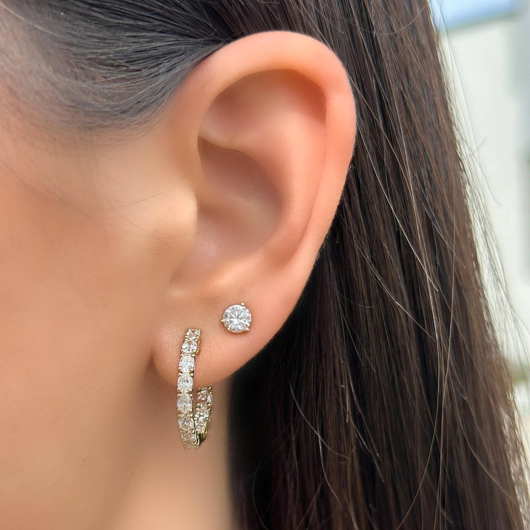14K 2 5/8 CTW Oval Diamond Inside-Outside Hoops-Embark Fine Jewelry