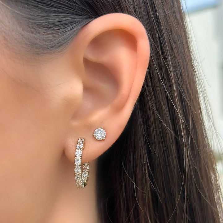 14K 2 5/8 CTW Oval Diamond Inside-Outside Hoops-Embark Fine Jewelry