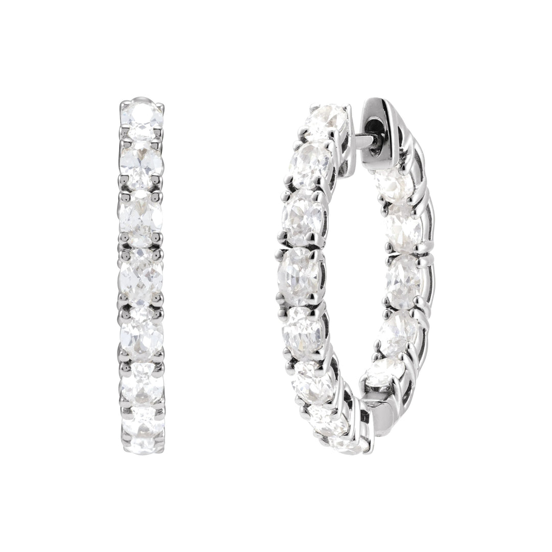 14K 2 5/8 CTW Oval Diamond Inside-Outside Hoops-Embark Fine Jewelry