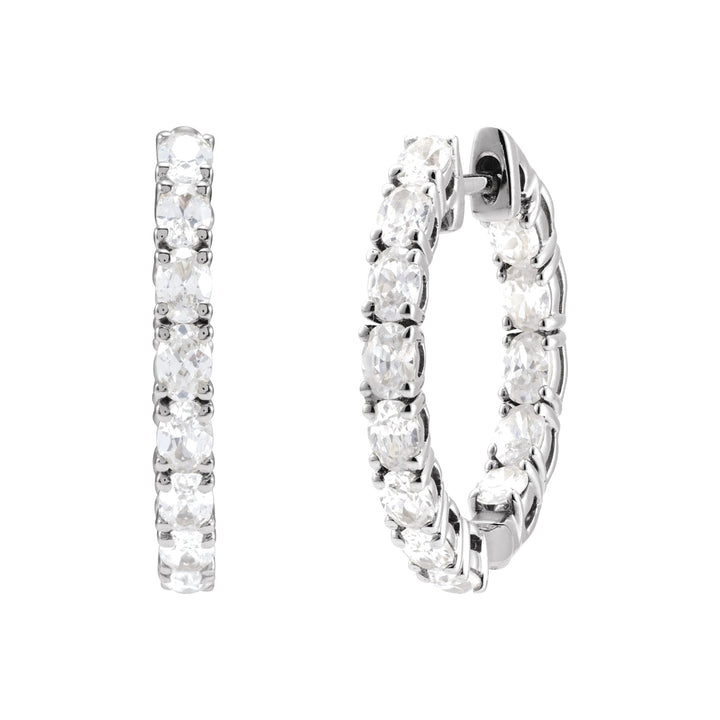 14K 2 5/8 CTW Oval Diamond Inside-Outside Hoops-Embark Fine Jewelry