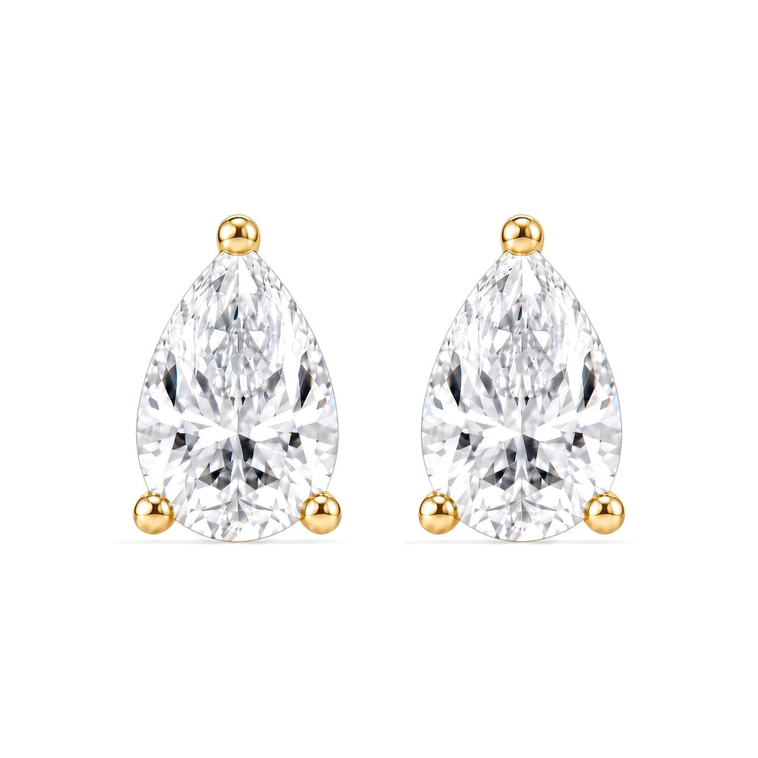 14K 3-Prong Lab-Grown Pear Martini Studs