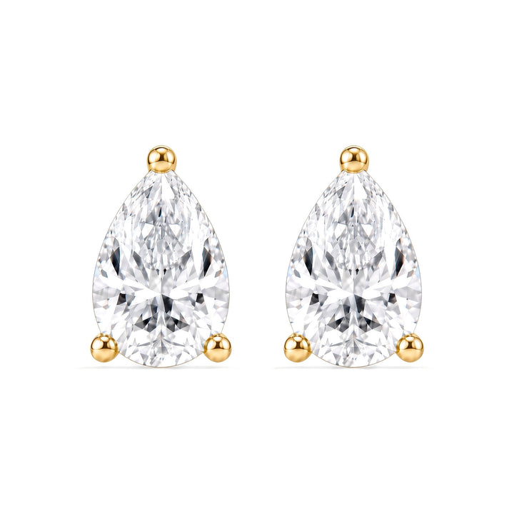 14K 3-Prong Lab-Grown Pear Martini Studs