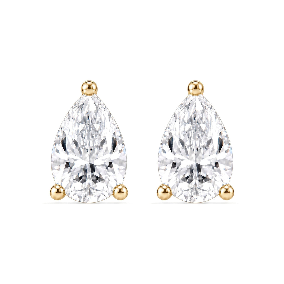 14K 3-Prong Lab-Grown Pear Martini Studs