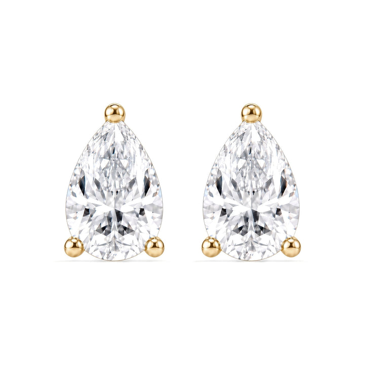14K 3-Prong Lab-Grown Pear Martini Studs