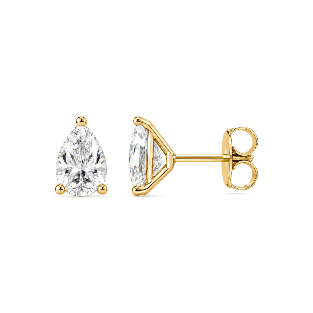14K 3-Prong Lab-Grown Pear Martini Studs