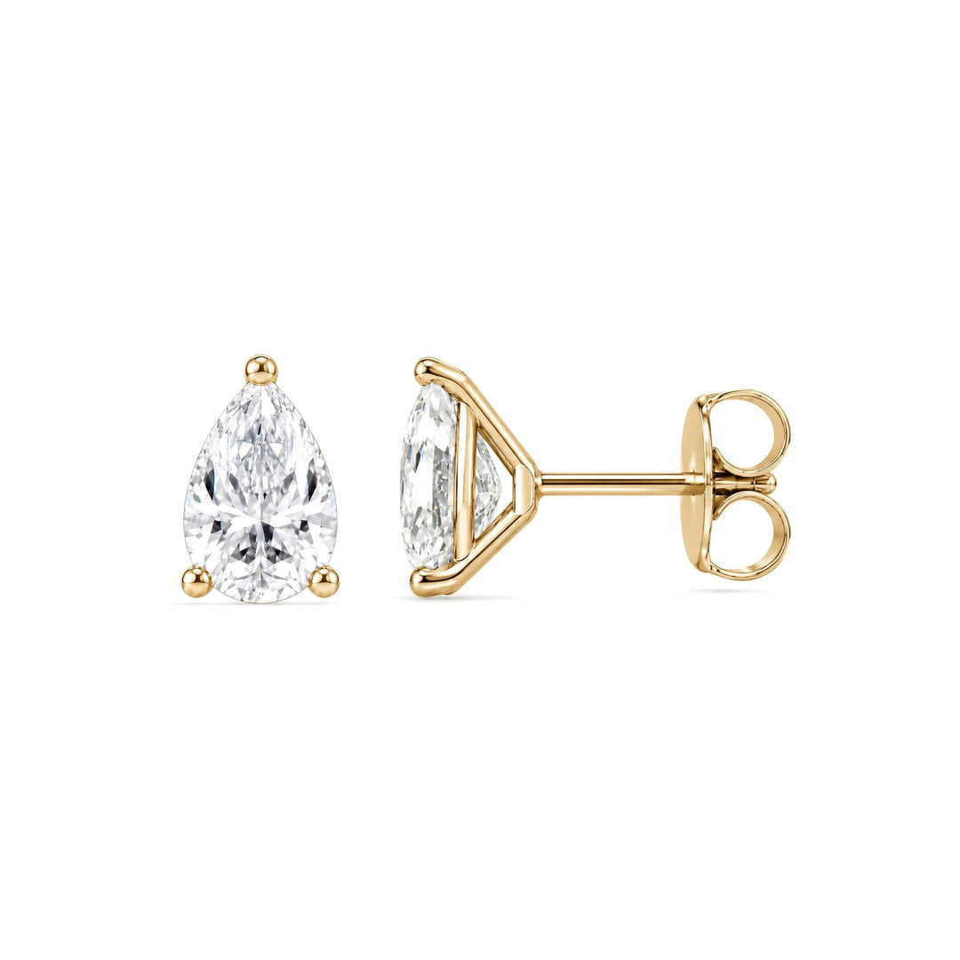 14K 3-Prong Lab-Grown Pear Martini Studs