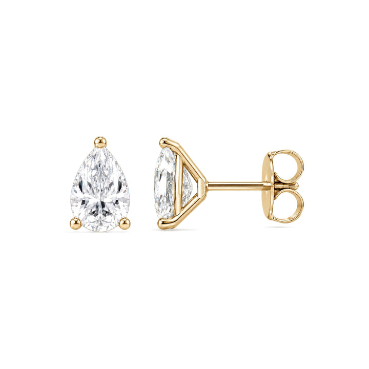 14K 3-Prong Lab-Grown Pear Martini Studs