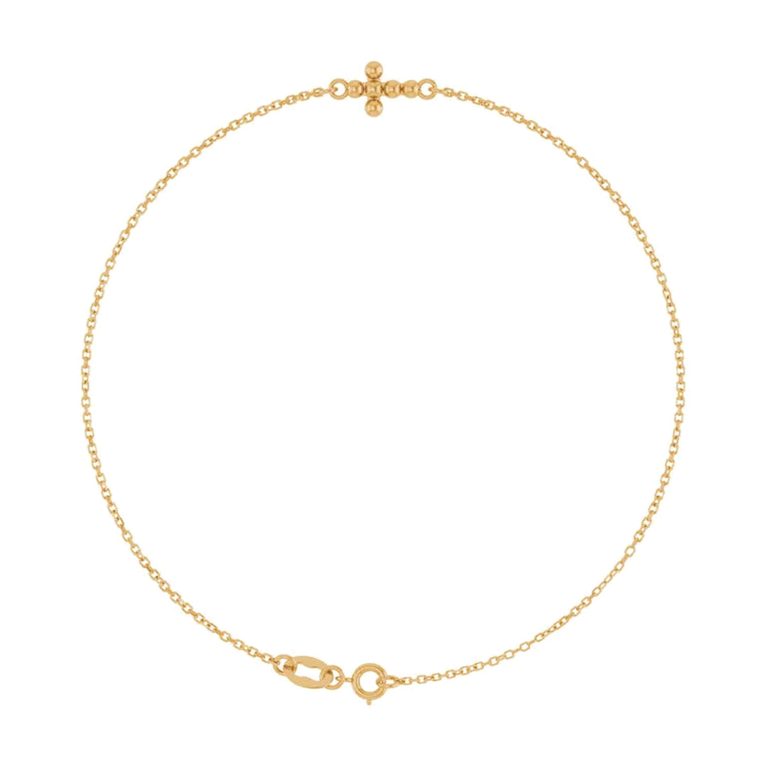 14K Beaded Cross Bracelet-Embark Fine Jewelry