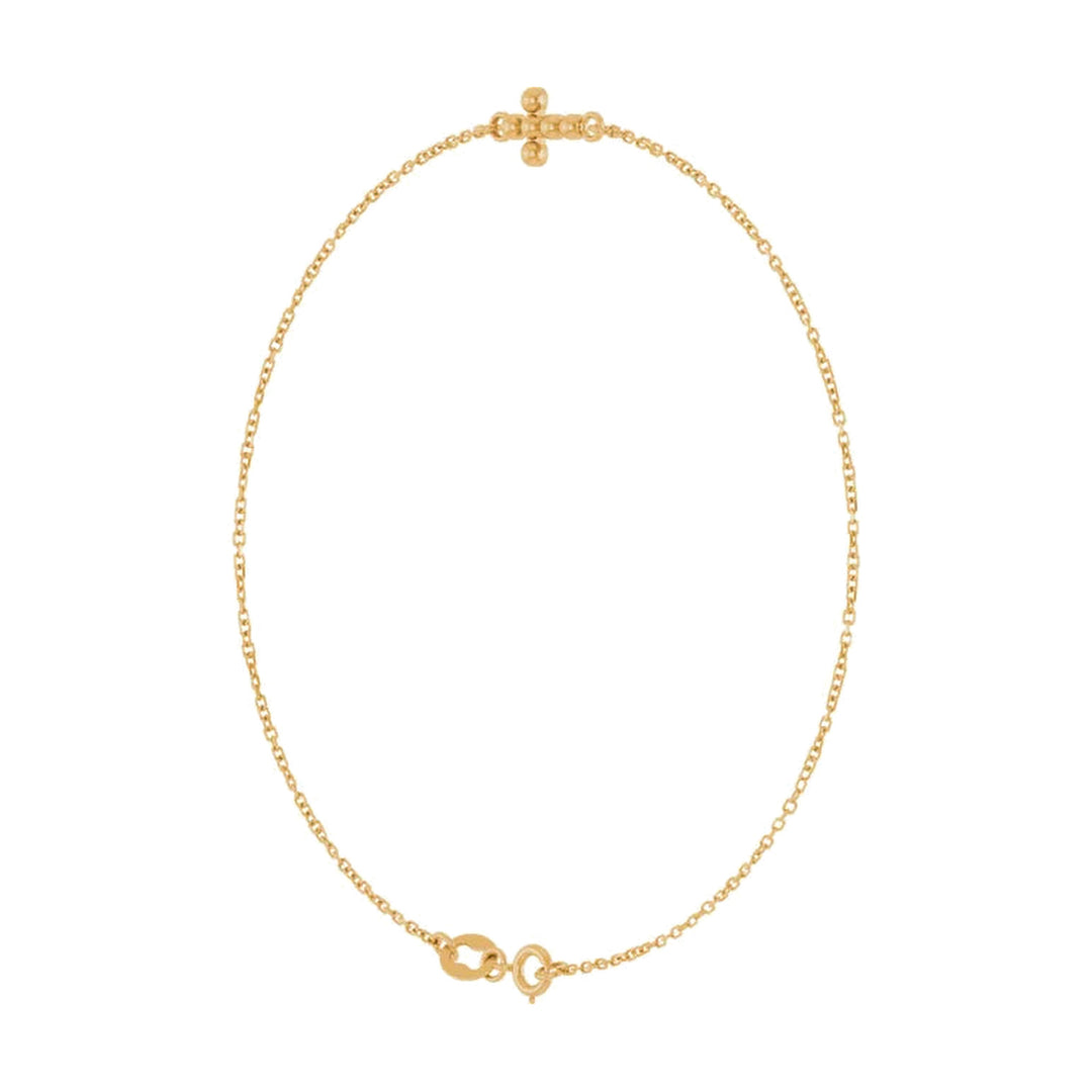 14K Beaded Cross Bracelet-Embark Fine Jewelry