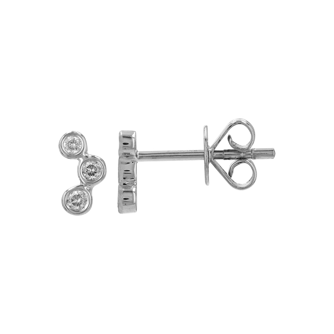 14K Bezel Trio Diamond Stud-Embark Fine Jewelry