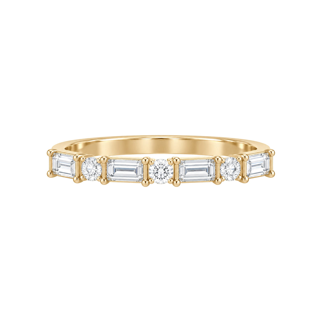 14K Birthstone &amp; Diamond Birthstone Ring – 14K Yellow Gold – Front