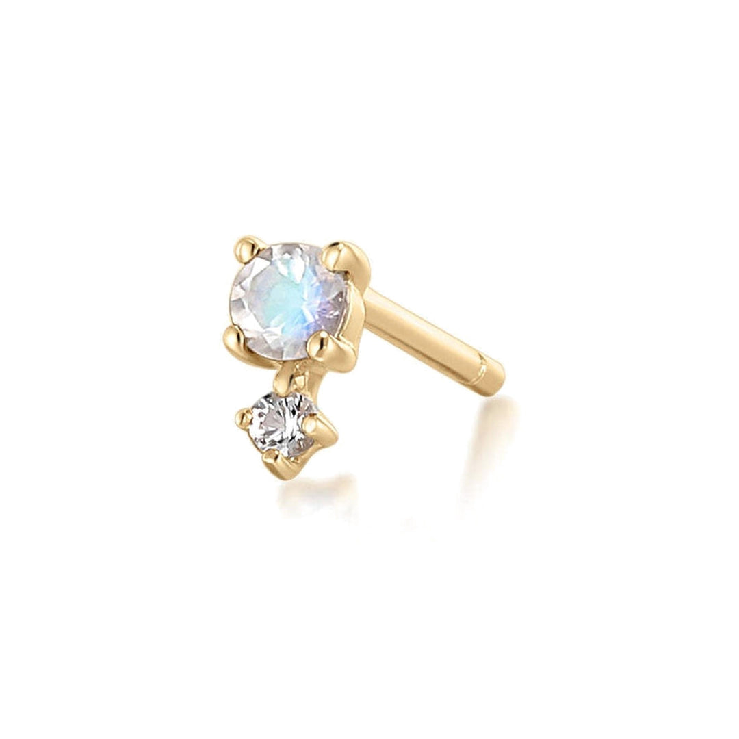 14K Birthstone &amp; White Sapphire Stud