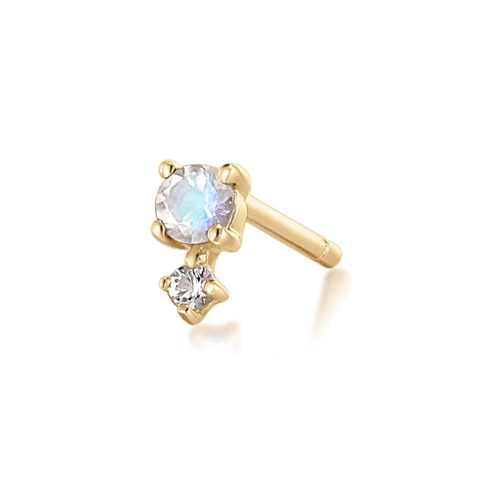 14K Birthstone &amp; White Sapphire Stud