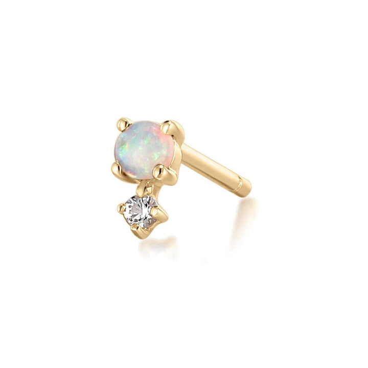 14K Birthstone &amp; White Sapphire Stud
