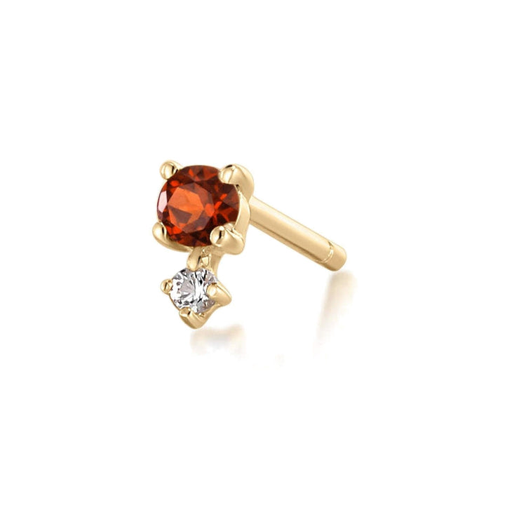 14K Birthstone &amp; White Sapphire Stud