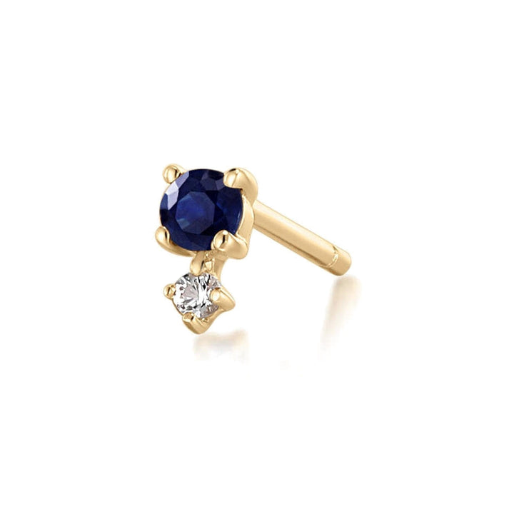14K Birthstone &amp; White Sapphire Stud
