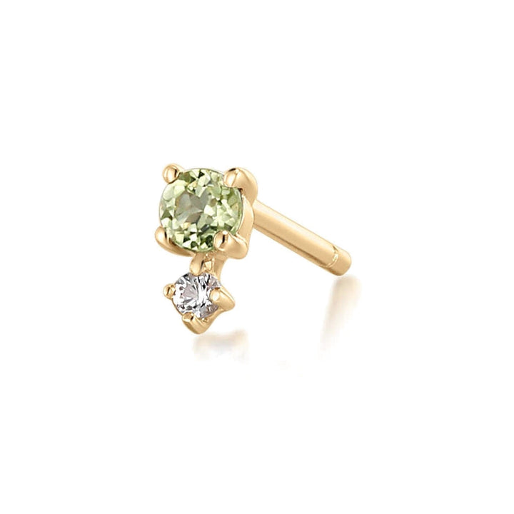 14K Birthstone &amp; White Sapphire Stud