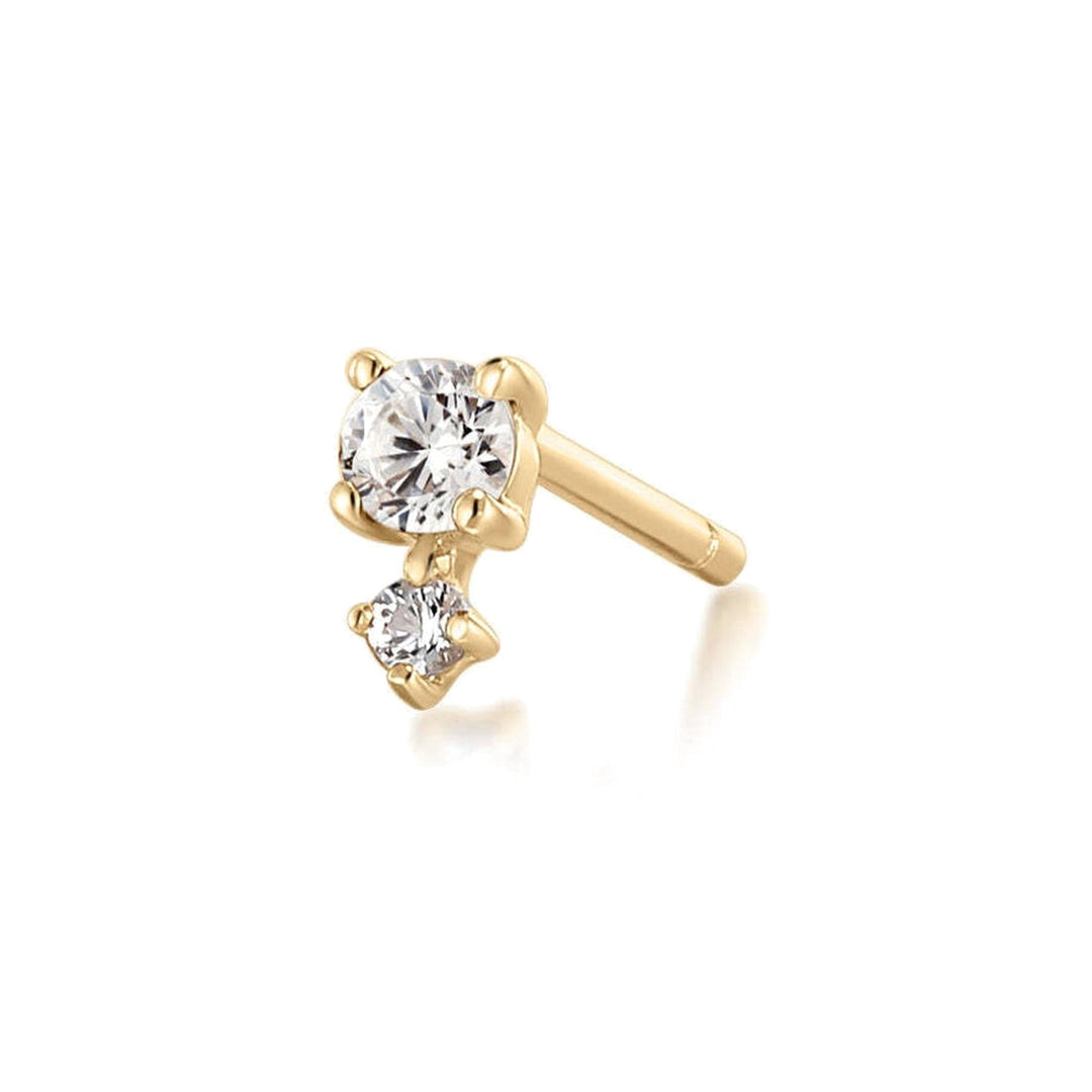 14K Birthstone &amp; White Sapphire Stud