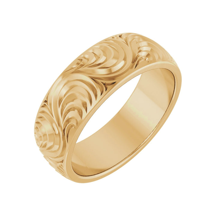 14K Comfort-Fit Scroll Pattern Band-Embark Fine Jewelry