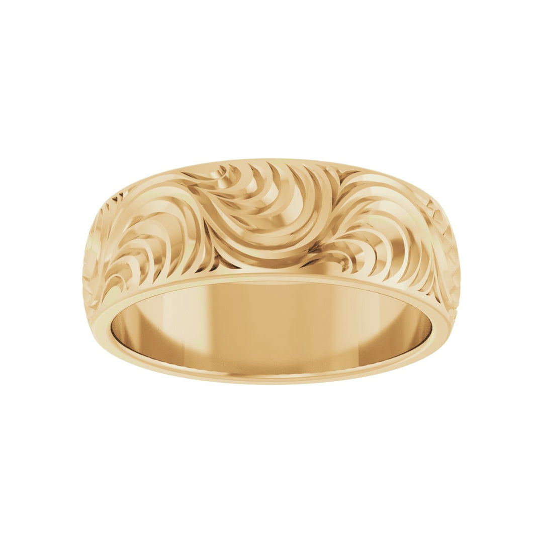 14K Comfort-Fit Scroll Pattern Band-Embark Fine Jewelry