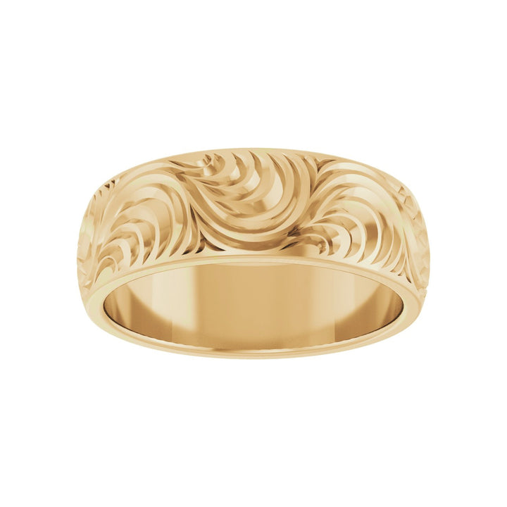 14K Comfort-Fit Scroll Pattern Band-Embark Fine Jewelry