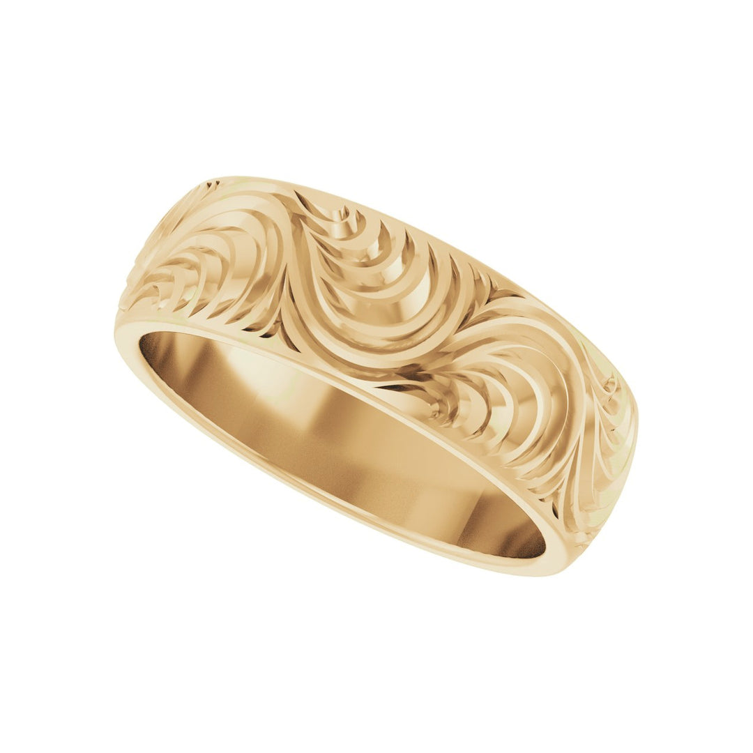14K Comfort-Fit Scroll Pattern Band-Embark Fine Jewelry