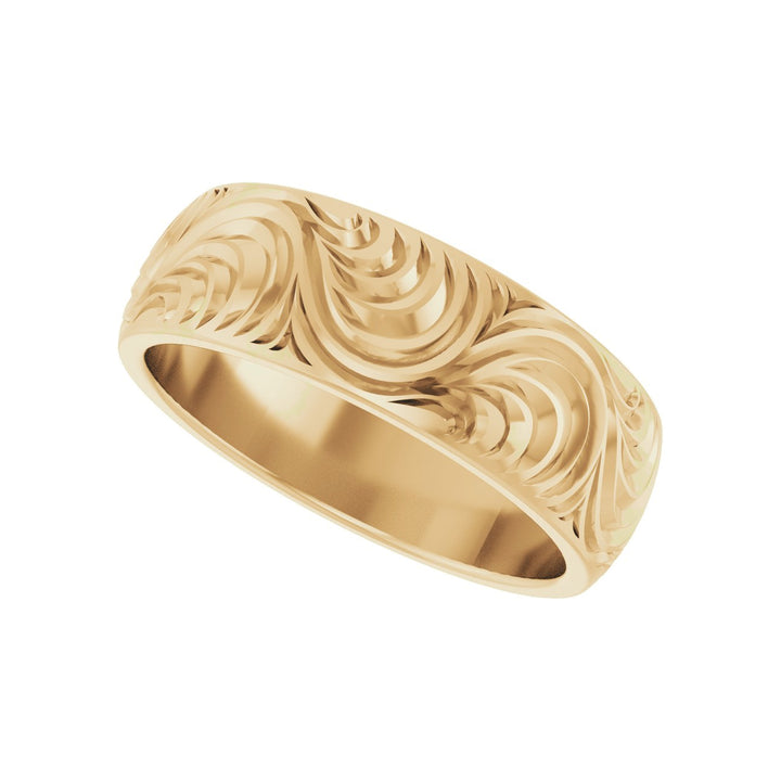 14K Comfort-Fit Scroll Pattern Band-Embark Fine Jewelry