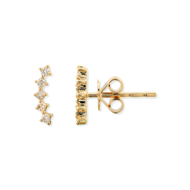 14K Curved Diamond Stud-Embark Fine Jewelry
