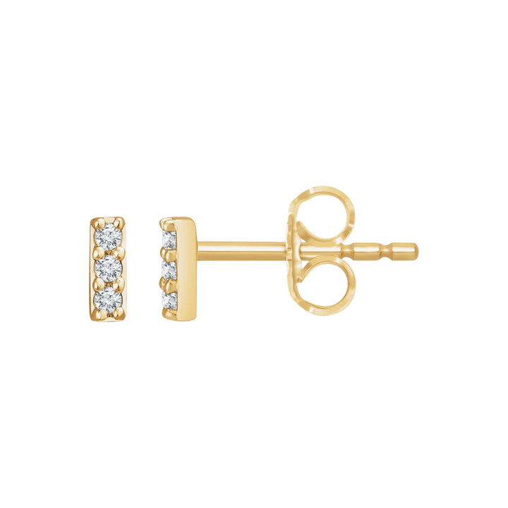 14K Diamond Bar Stud-Embark Fine Jewelry