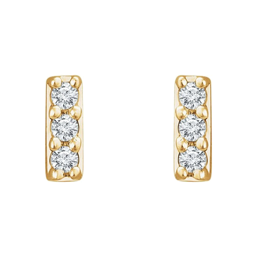 14K Diamond Bar Stud-Embark Fine Jewelry
