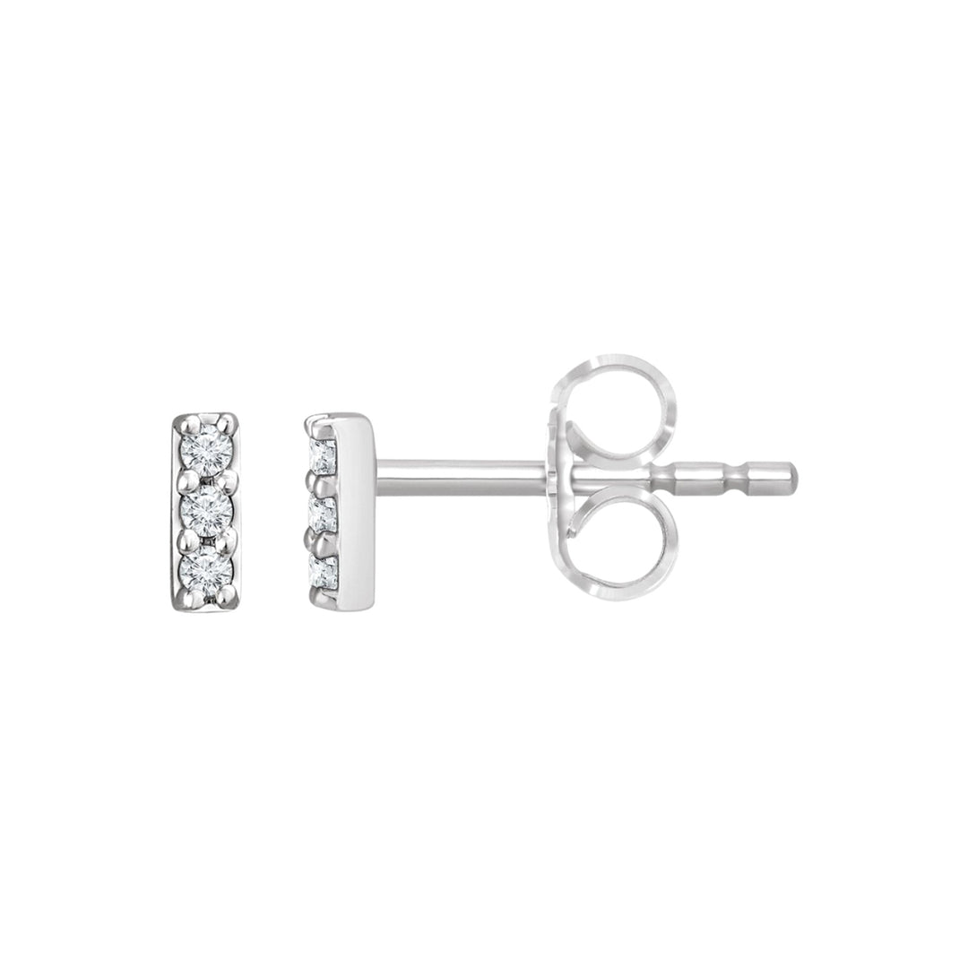 14K Diamond Bar Stud-Embark Fine Jewelry