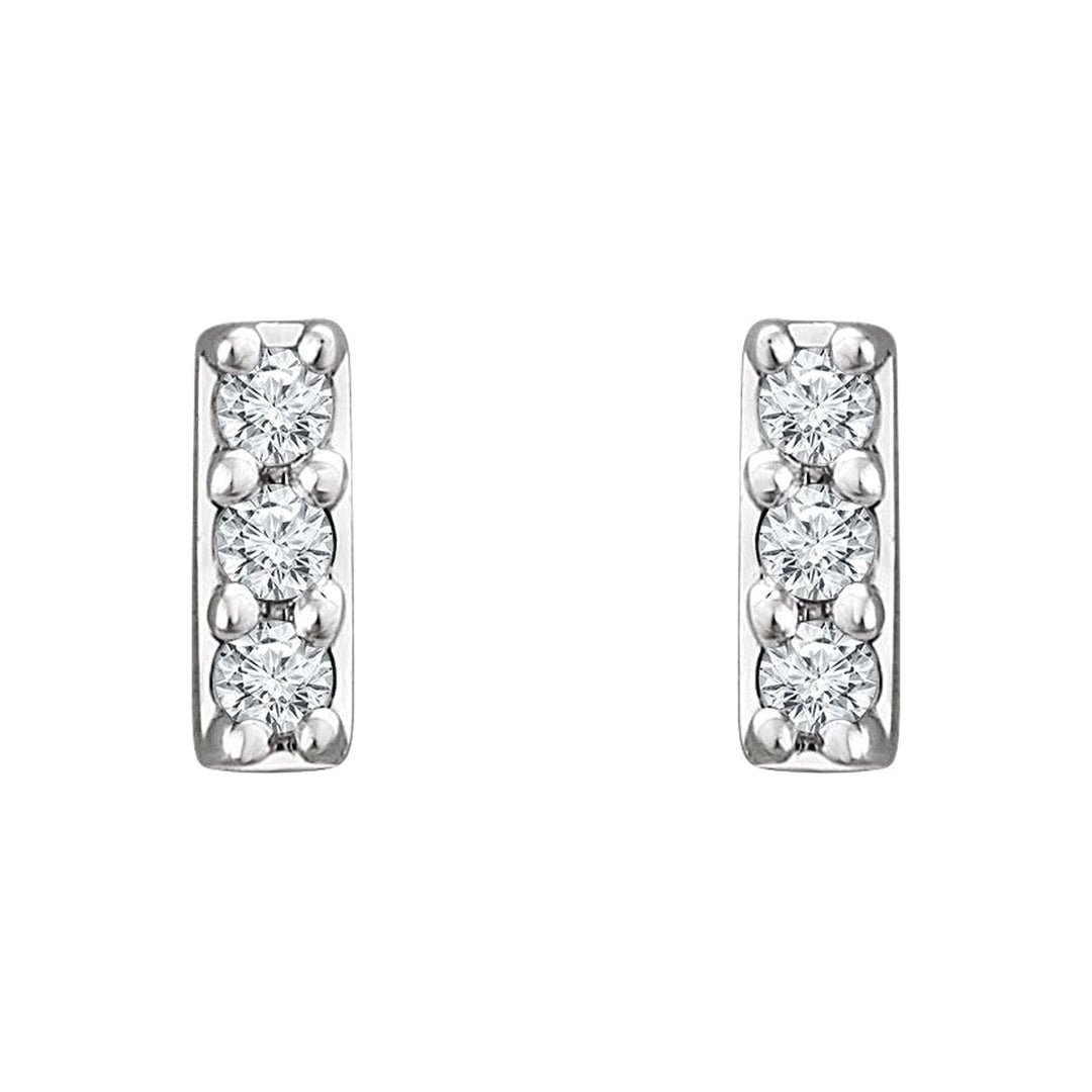 14K Diamond Bar Stud-Embark Fine Jewelry