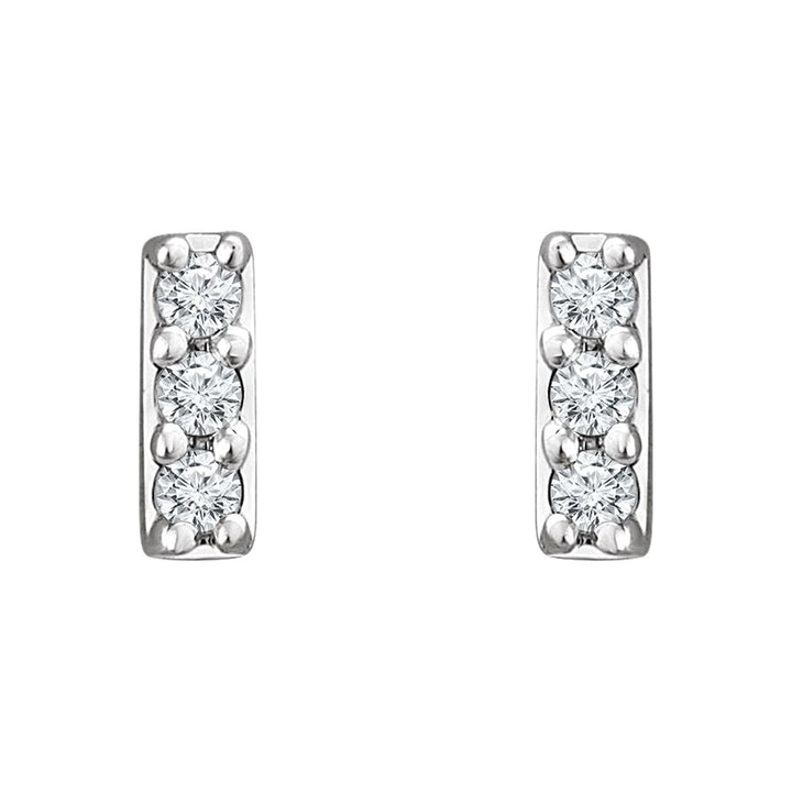 14K Diamond Bar Stud-Embark Fine Jewelry