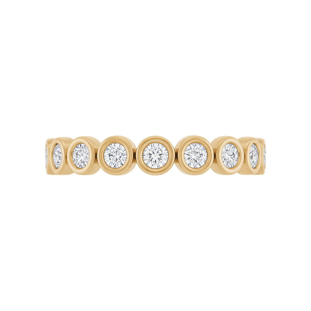 14K Diamond Bezel Anniversary Band – 14K Yellow Gold – Front View