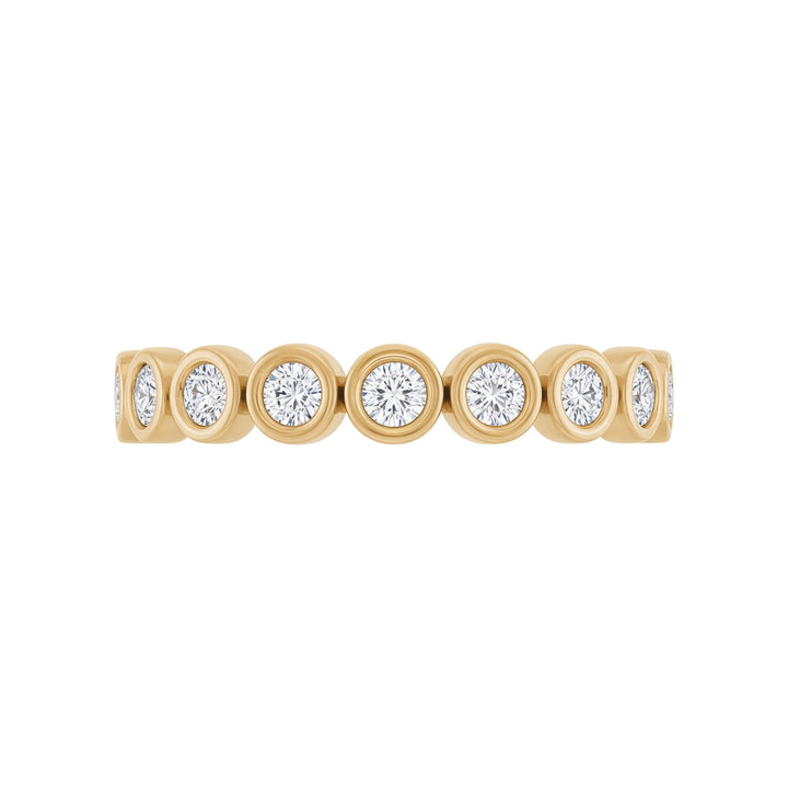14K Diamond Bezel Anniversary Band – 14K Yellow Gold – Front View