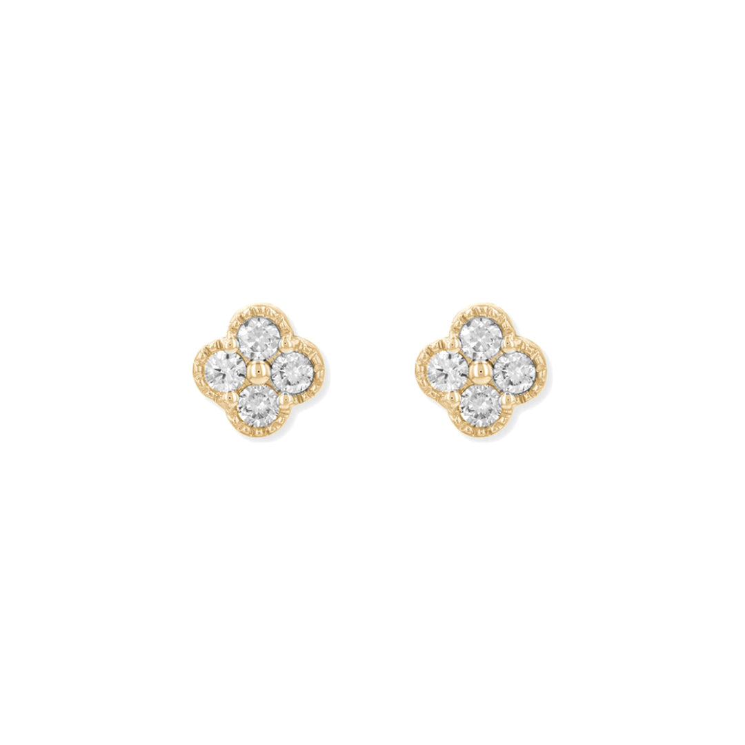 14K Diamond Clover Studs-Embark Fine Jewelry