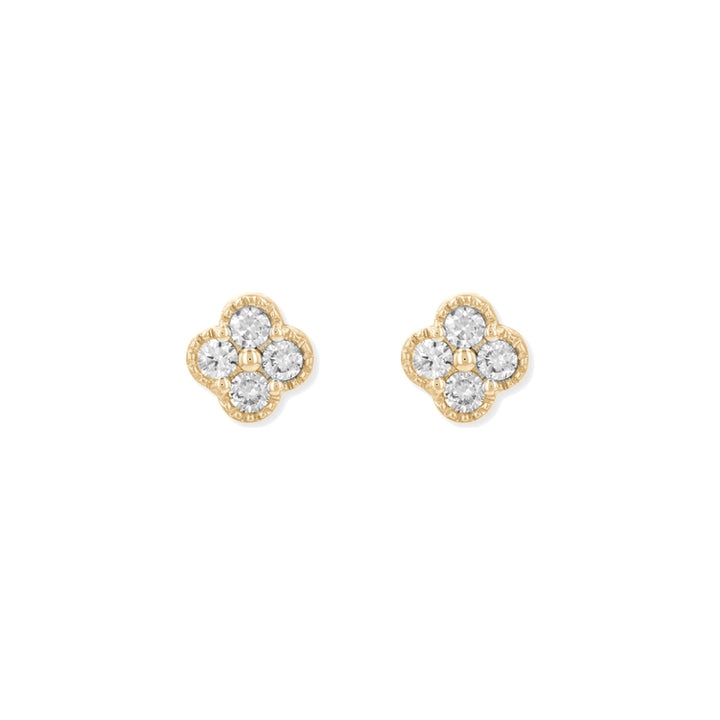14K Diamond Clover Studs-Embark Fine Jewelry