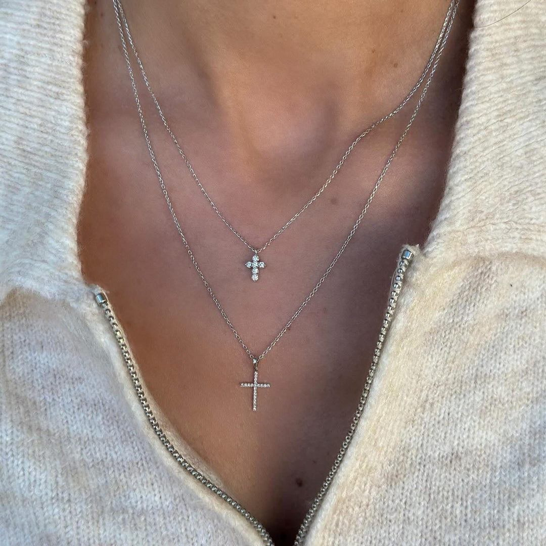 14K Diamond Cross Necklace-Embark Fine Jewelry