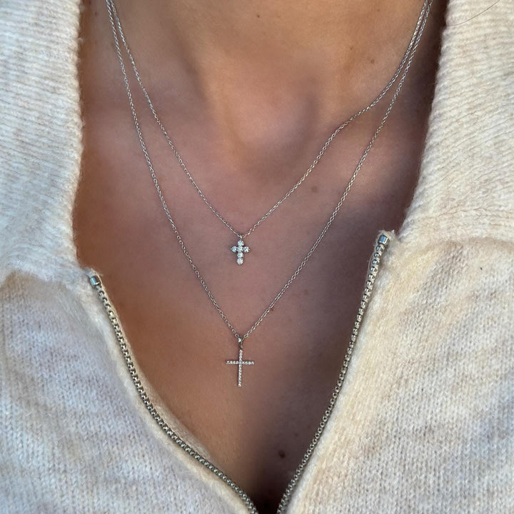 14K Diamond Cross Necklace-Embark Fine Jewelry