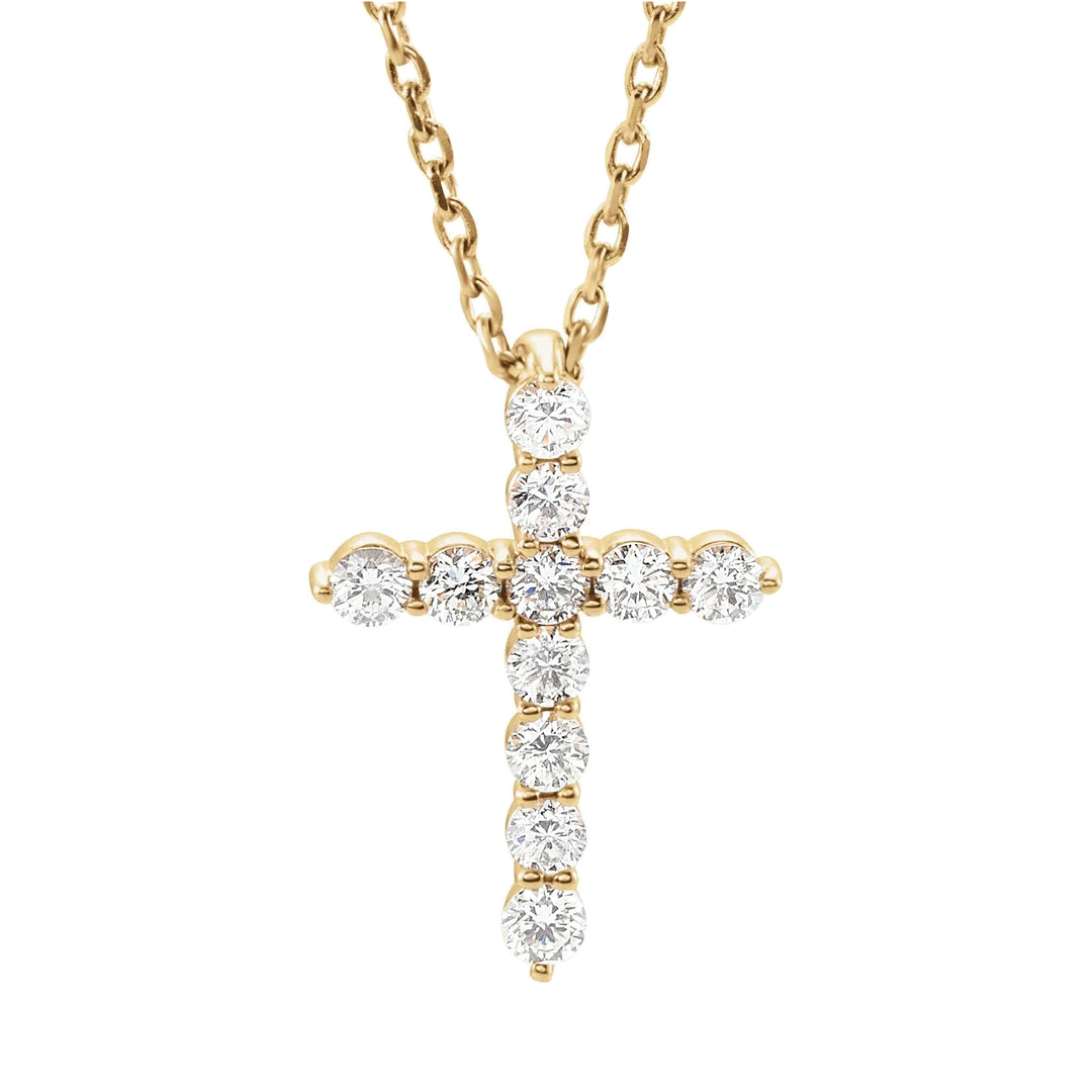 14K Diamond Cross Necklace-Embark Fine Jewelry