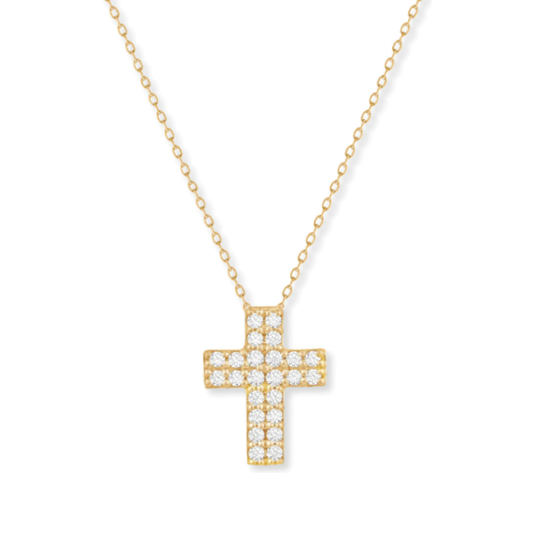 14K Diamond Pave Cross Necklace-Embark Fine Jewelry