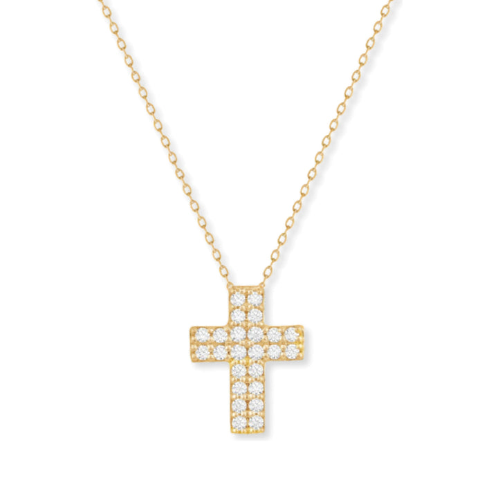 14K Diamond Pave Cross Necklace-Embark Fine Jewelry