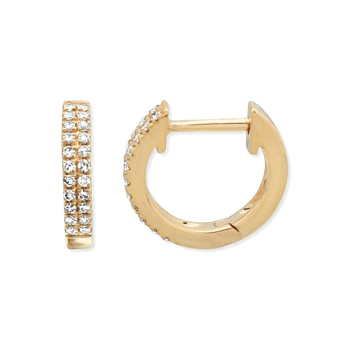 14K Double Row Diamond Huggies-Embark Fine Jewelry