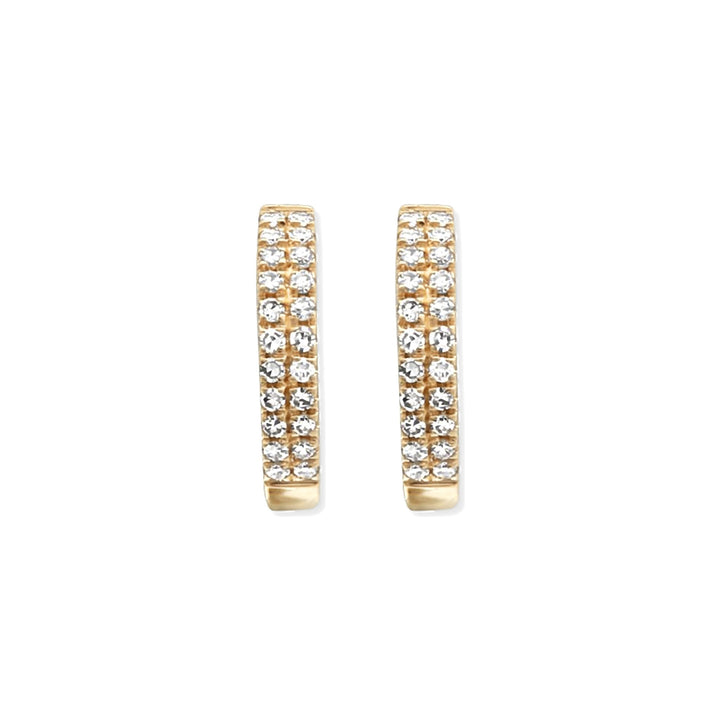 14K Double Row Diamond Huggies-Embark Fine Jewelry