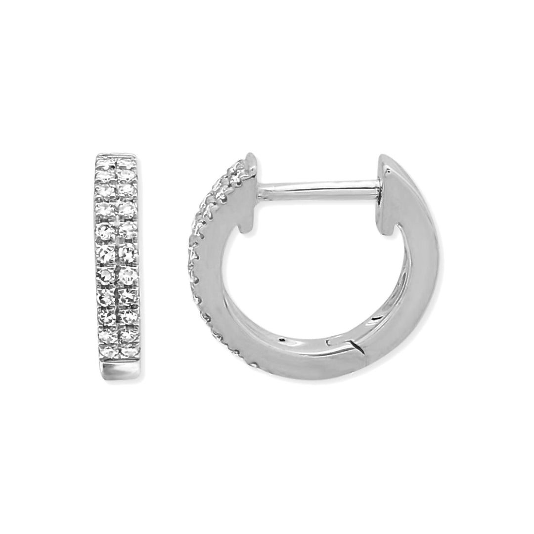 14K Double Row Diamond Huggies-Embark Fine Jewelry