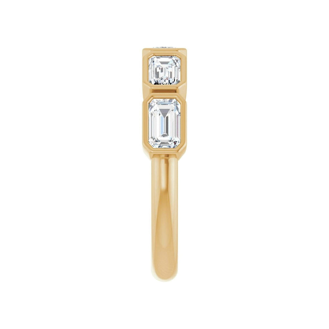 14K East West Emerald-Cut Bezel Diamond Anniversary Band-Embark Fine Jewelry