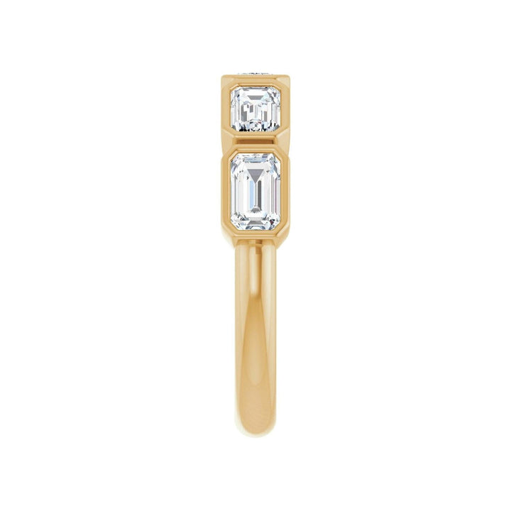 14K East West Emerald-Cut Bezel Diamond Anniversary Band-Embark Fine Jewelry