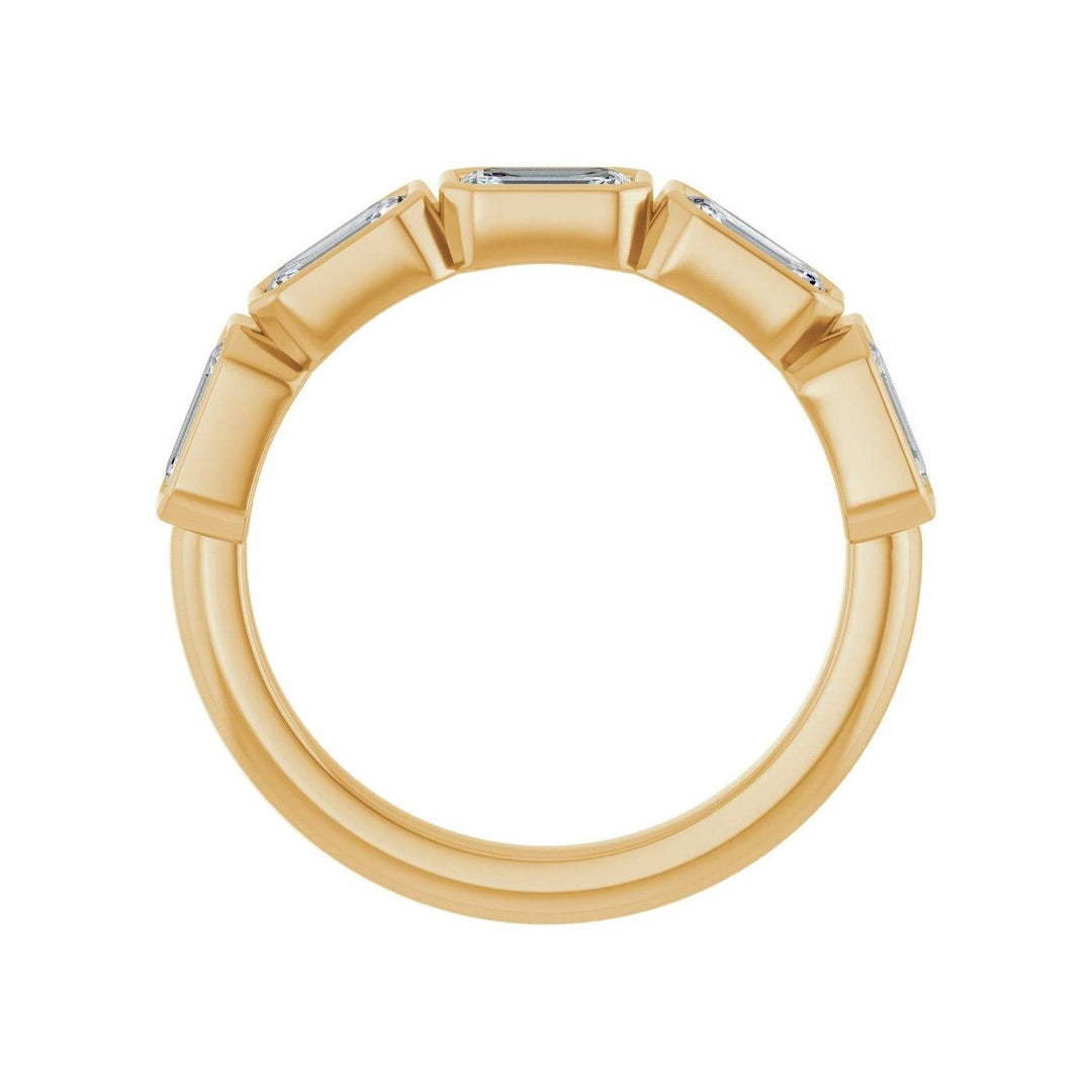 14K East West Emerald-Cut Bezel Diamond Anniversary Band-Embark Fine Jewelry